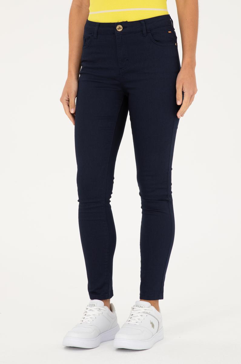 Kadın Lacivert Toothpick Fit Kanvas Pantolon