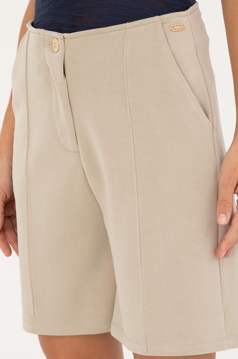 Kadın Açık Haki Örme Şort