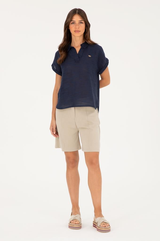 Kadın Açık Haki Örme Şort