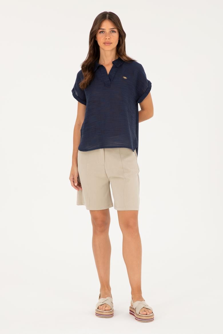 Kadın Açık Haki Örme Şort