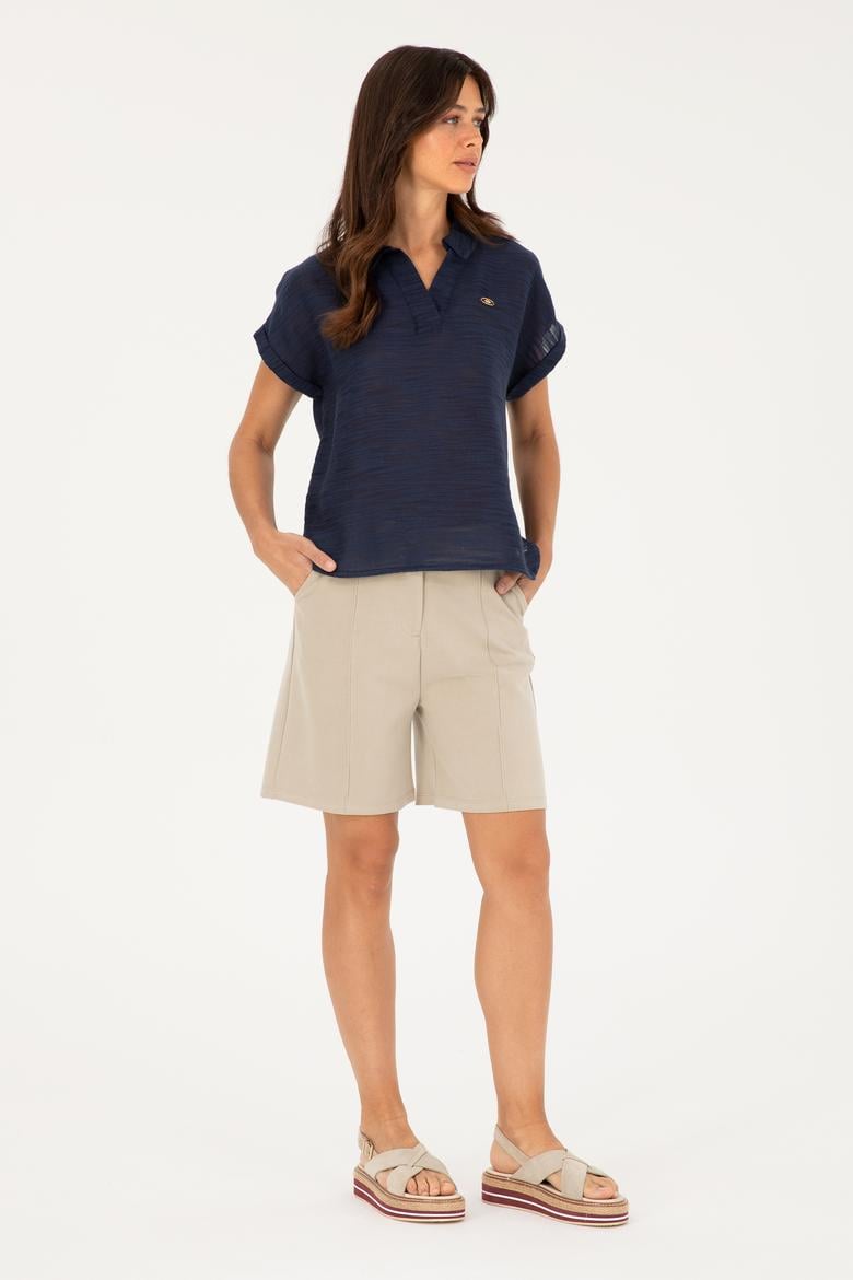 Kadın Açık Haki Örme Şort - 50282741032