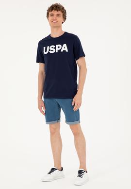 Erkek Regular Fit Bisiklet Yaka Lacivert Basic Tişört - 50279620149