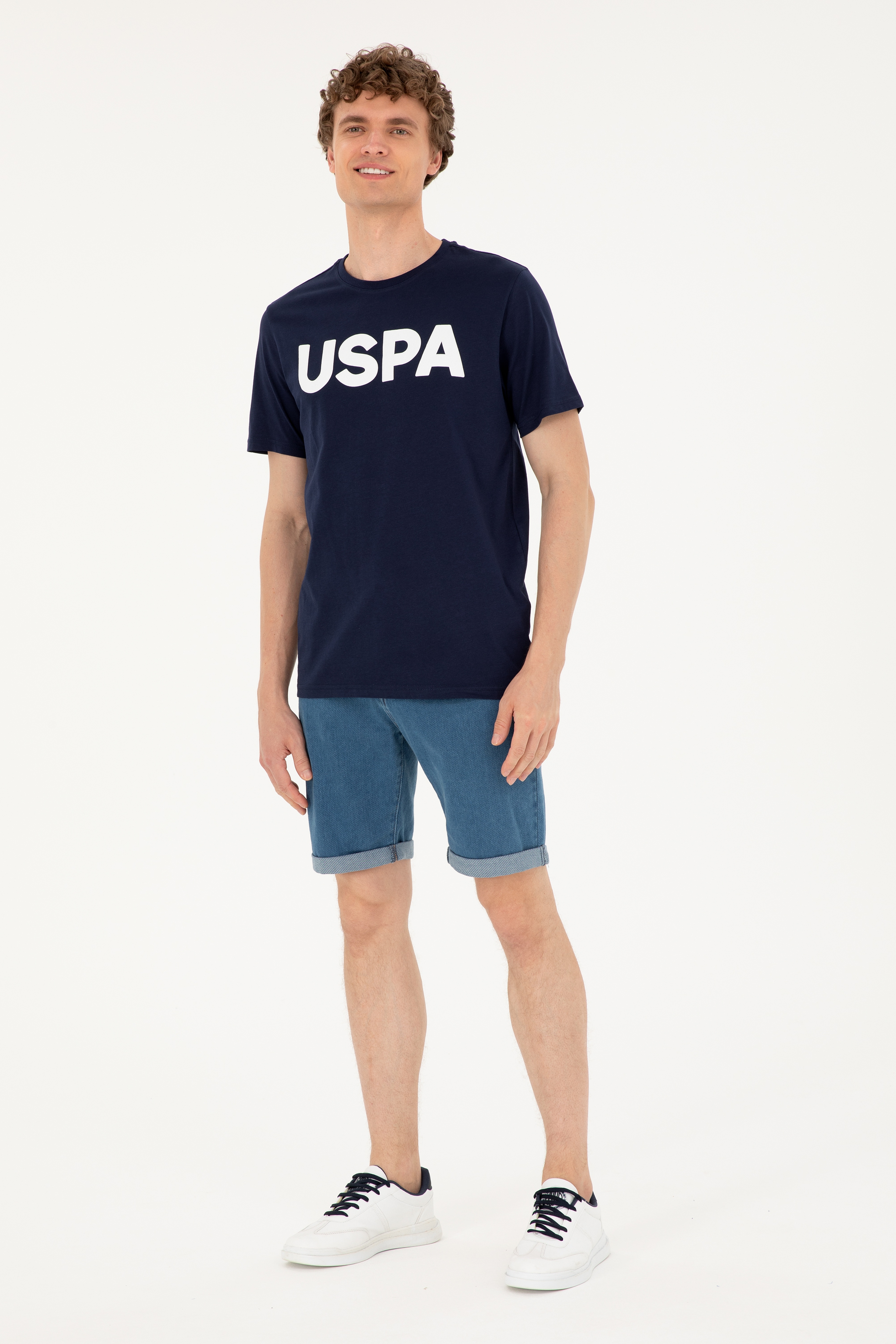 Erkek Regular Fit Bisiklet Yaka Lacivert Basic Tişört - Image 4