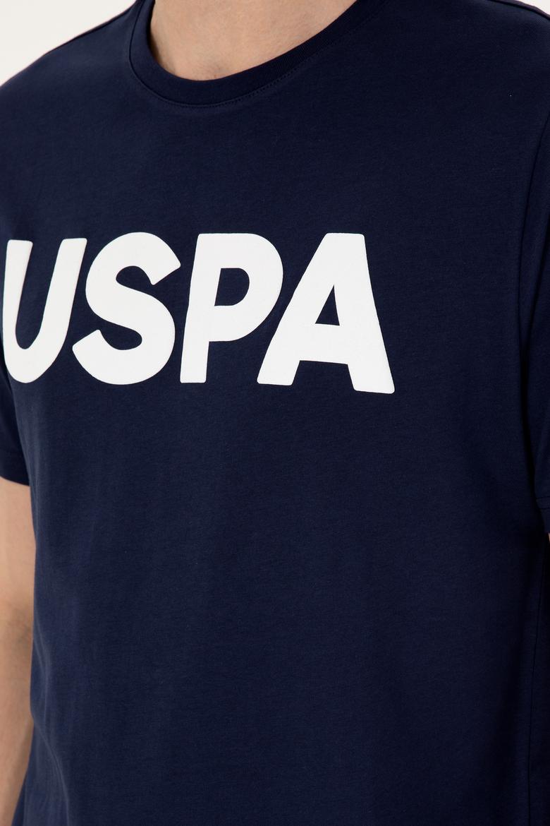 Erkek Regular Fit Bisiklet Yaka Lacivert Basic Tişört - 50279620149