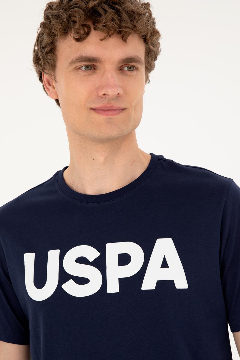 Erkek Regular Fit Bisiklet Yaka Lacivert Basic Tişört - 50279620149