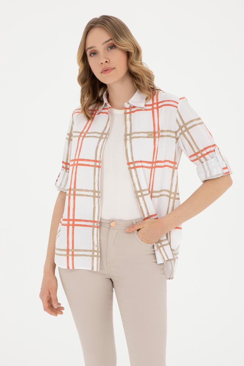 Kadın Açık Haki Uzun Kollu Gömlek