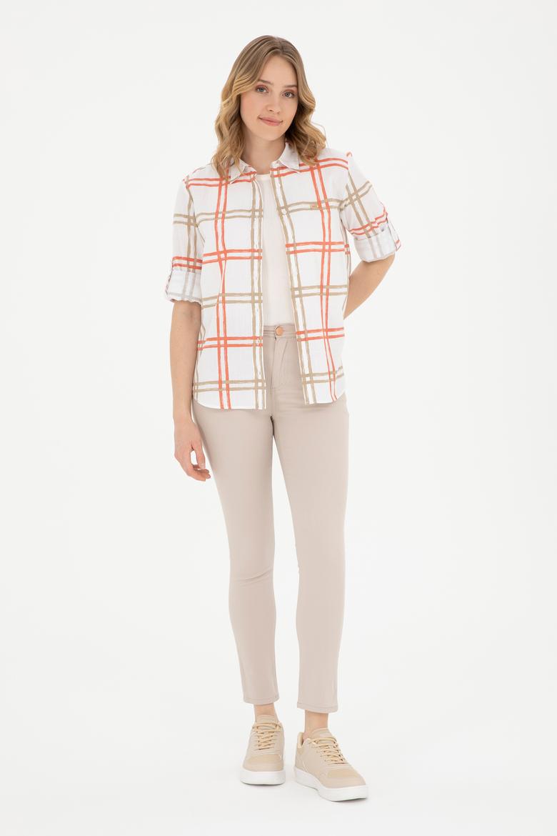 Kadın Açık Haki Uzun Kollu Gömlek - 50289132013