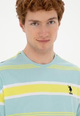 Erkek Comfort Fit Bisiklet Yaka Mint Tişört - 50287038019