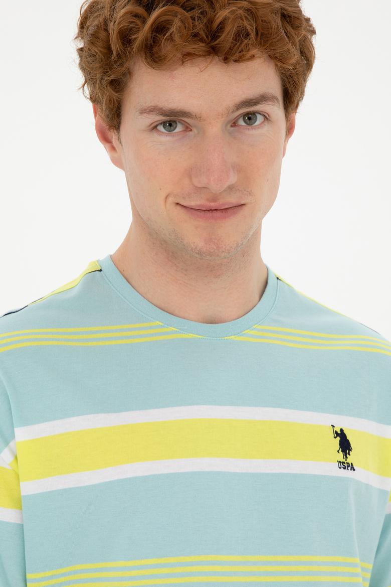 Erkek Comfort Fit Bisiklet Yaka Mint Tişört - 50287038019