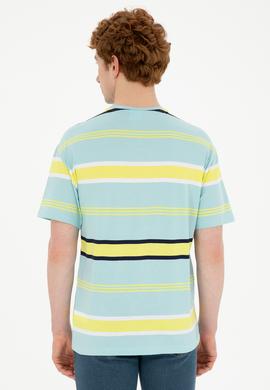 Erkek Comfort Fit Bisiklet Yaka Mint Tişört - 50287038019