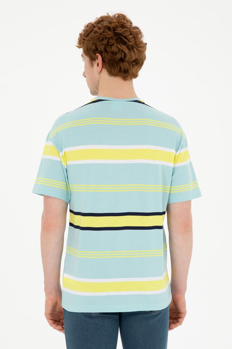 Erkek Comfort Fit Bisiklet Yaka Mint Tişört - 50287038019