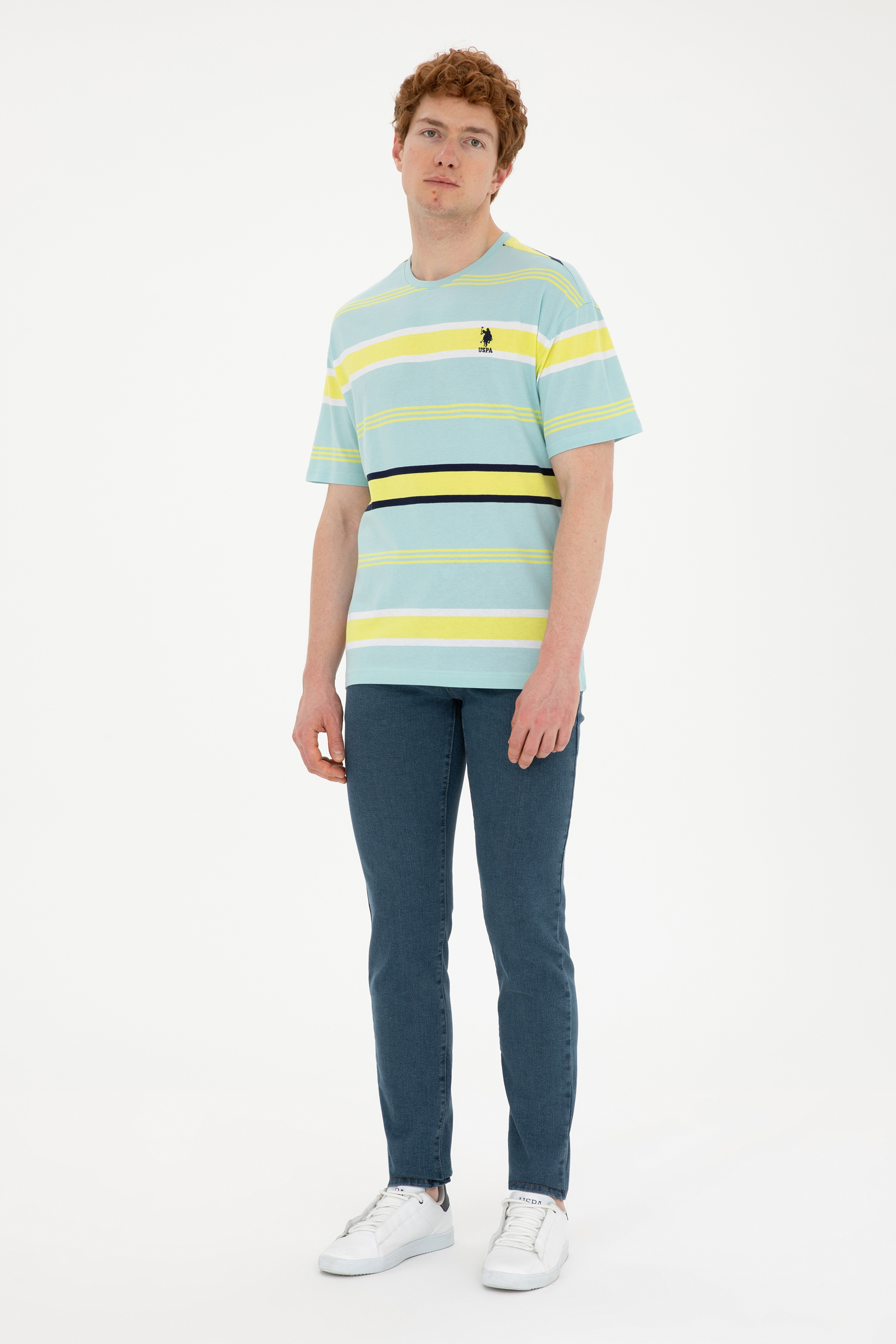 Erkek Comfort Fit Bisiklet Yaka Mint Tişört
