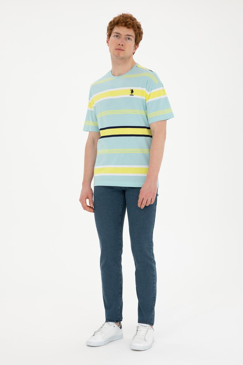 Erkek Comfort Fit Bisiklet Yaka Mint Tişört - 50287038019