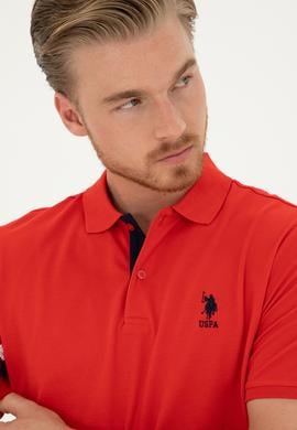 Erkek Regular Fit Polo Yaka Kırmızı Tişört - 50288371027