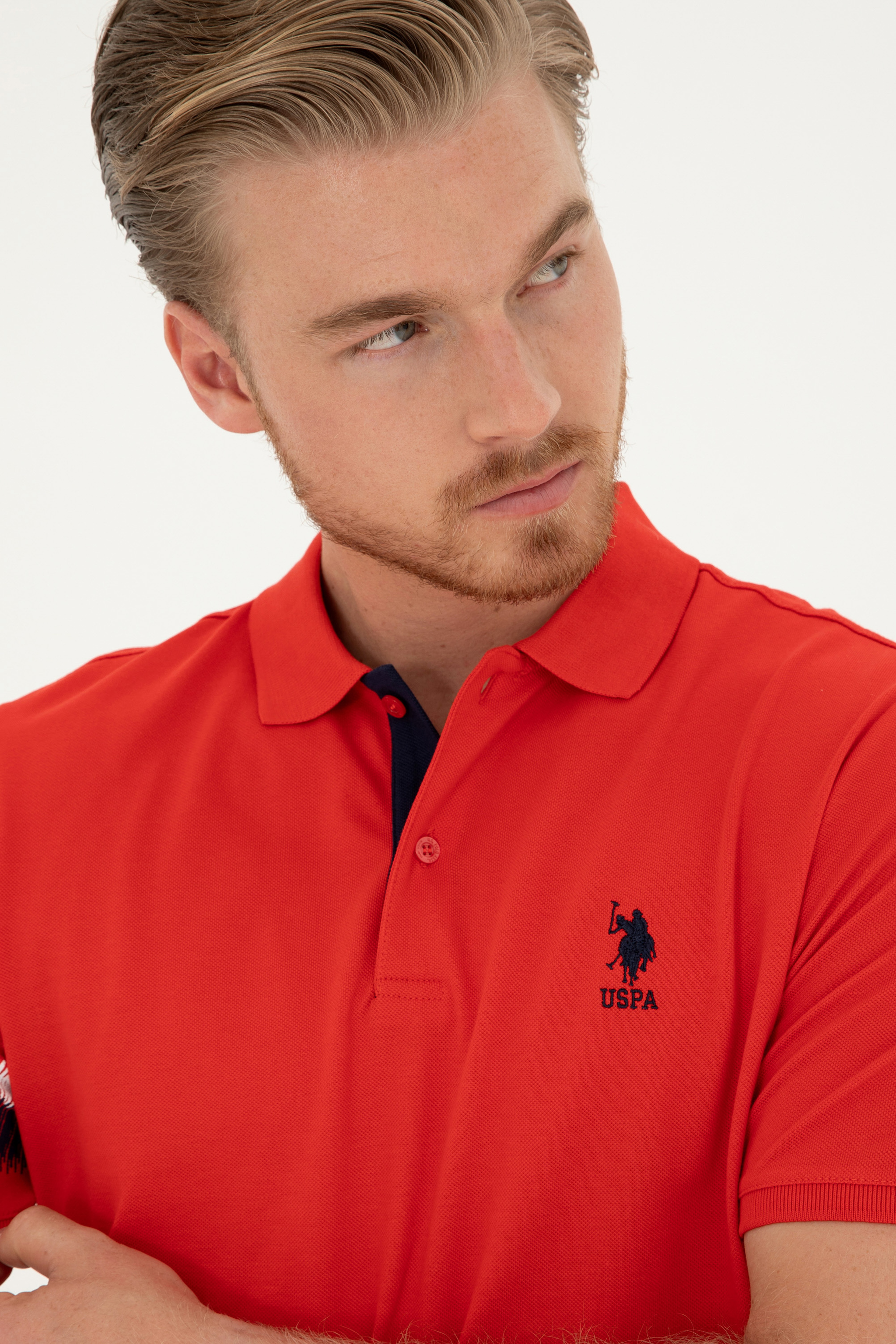 Erkek Regular Fit Polo Yaka Kırmızı Tişört