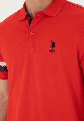 Erkek Regular Fit Polo Yaka Kırmızı Tişört - 50288371027