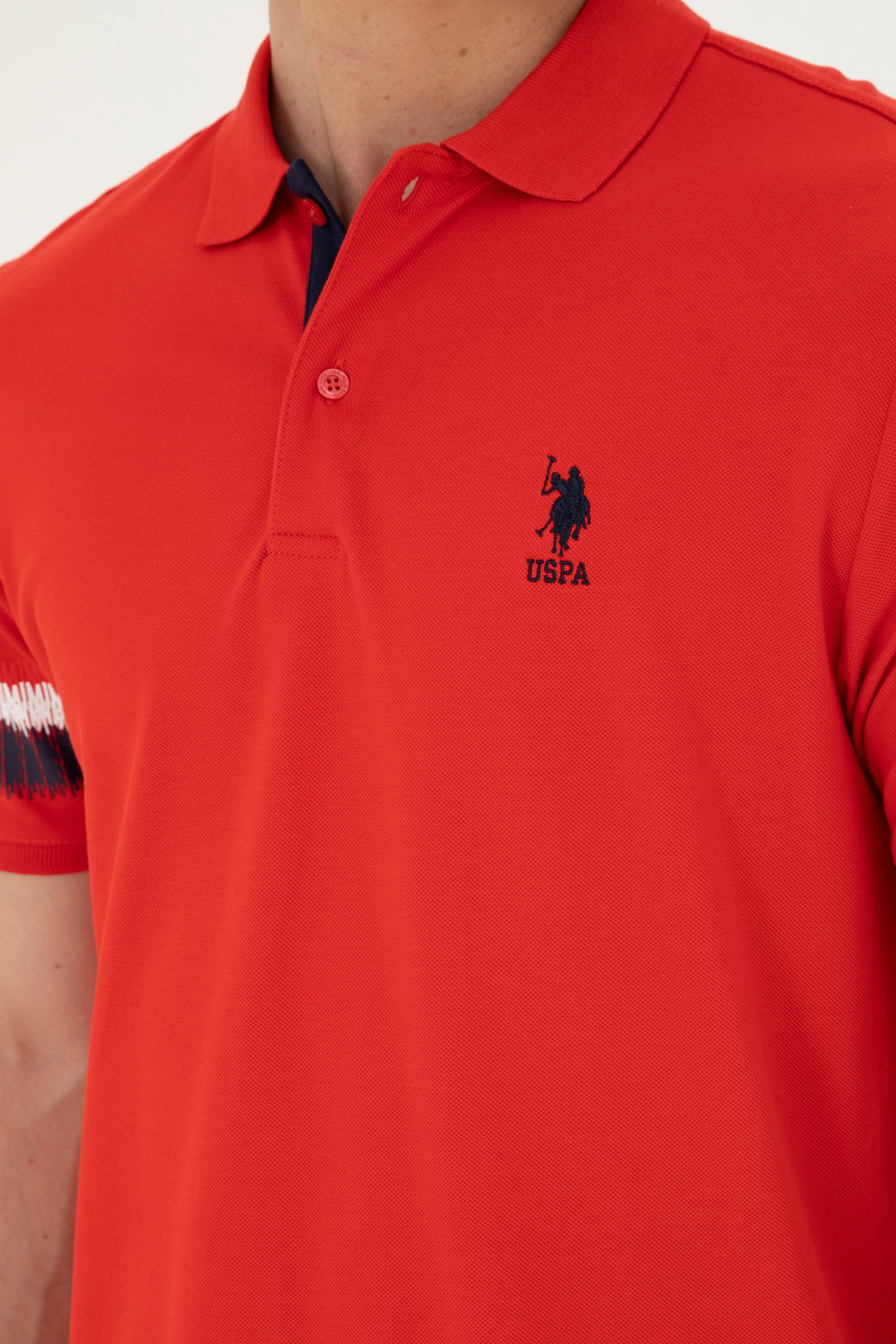 Erkek Regular Fit Polo Yaka Kırmızı Tişört - Image 7