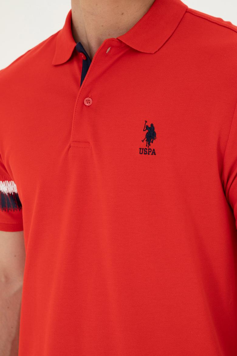 Erkek Regular Fit Polo Yaka Kırmızı Tişört - 50288371027