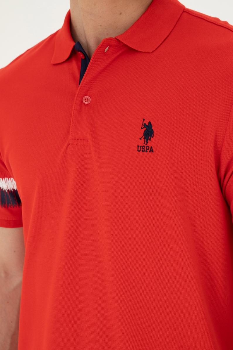 Erkek Regular Fit Polo Yaka Kırmızı Tişört