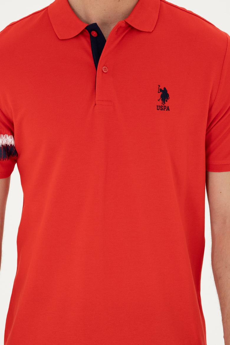 Erkek Regular Fit Polo Yaka Kırmızı Tişört - 50288371027