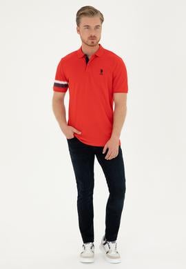 Erkek Regular Fit Polo Yaka Kırmızı Tişört - 50288371027