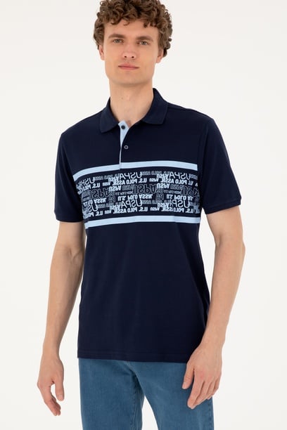 Erkek Regular Fit Polo Yaka Lacivert Tişört