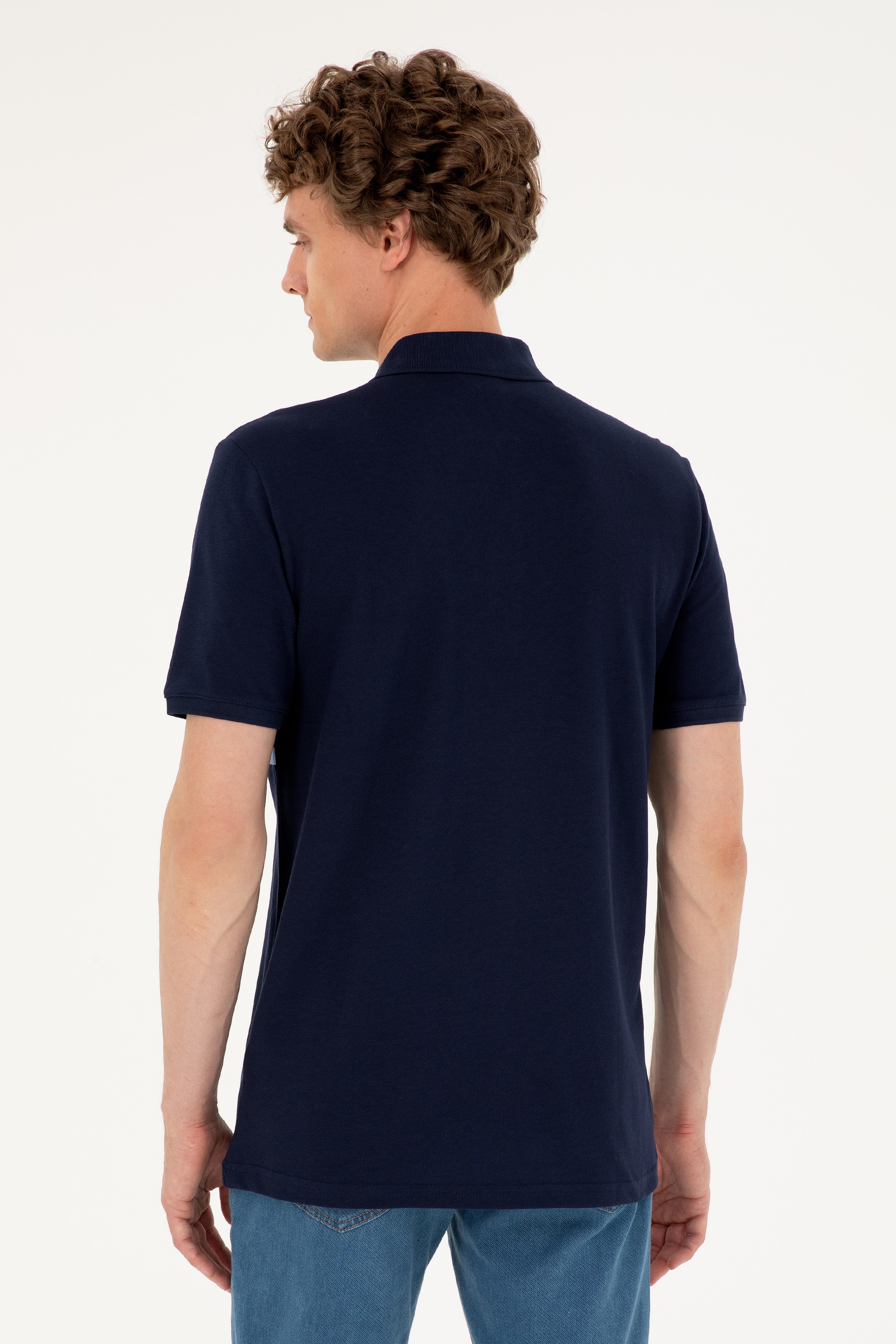 Erkek Regular Fit Polo Yaka Lacivert Tişört