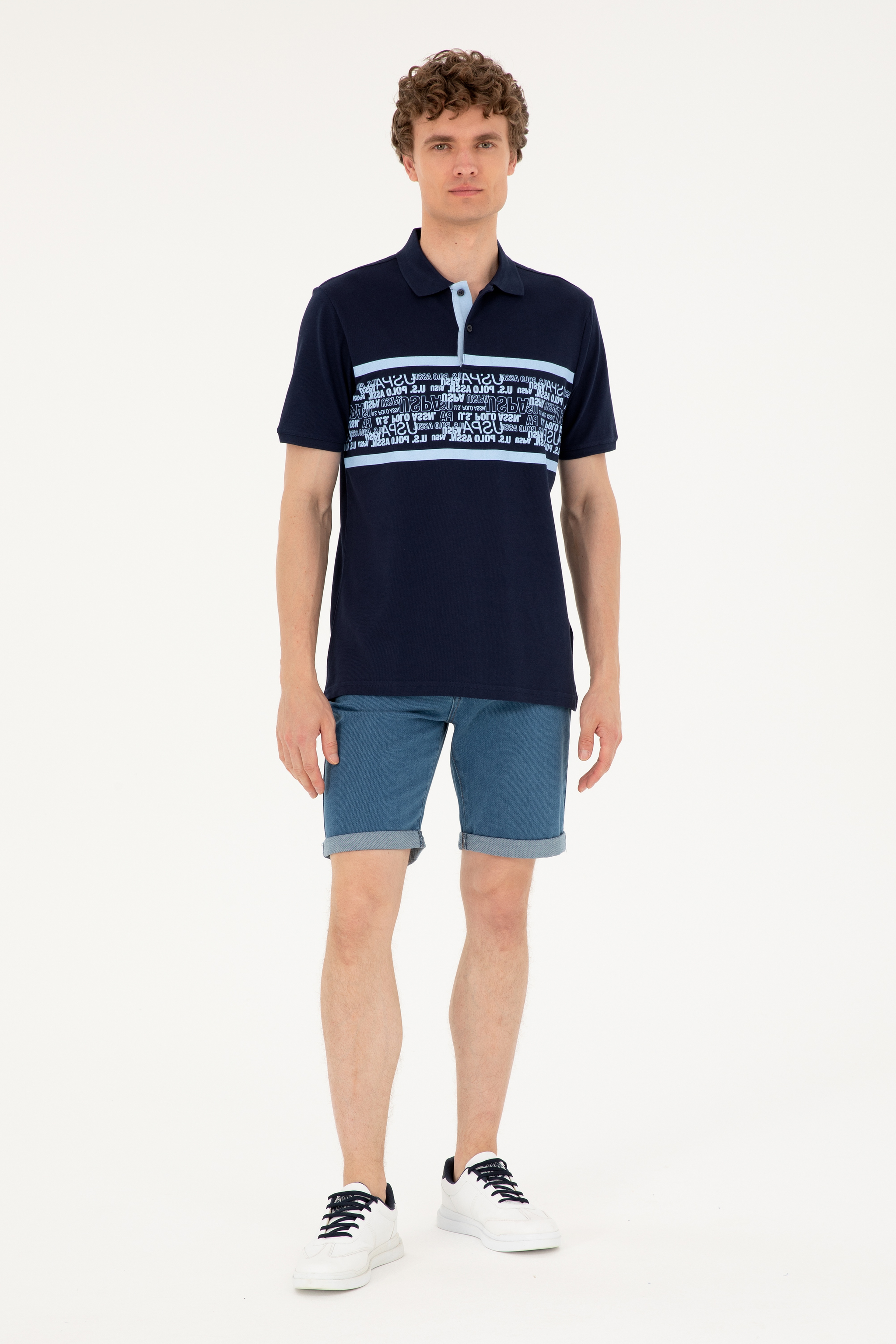 Erkek Regular Fit Polo Yaka Lacivert Tişört - Image 4
