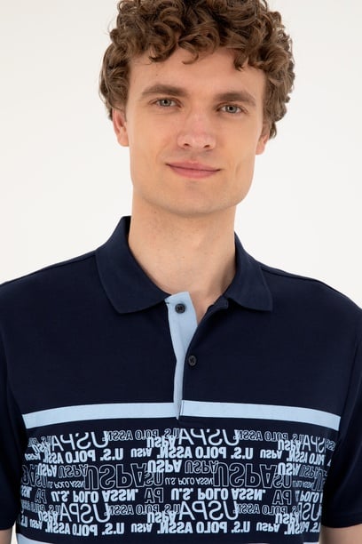 Erkek Regular Fit Polo Yaka Lacivert Tişört