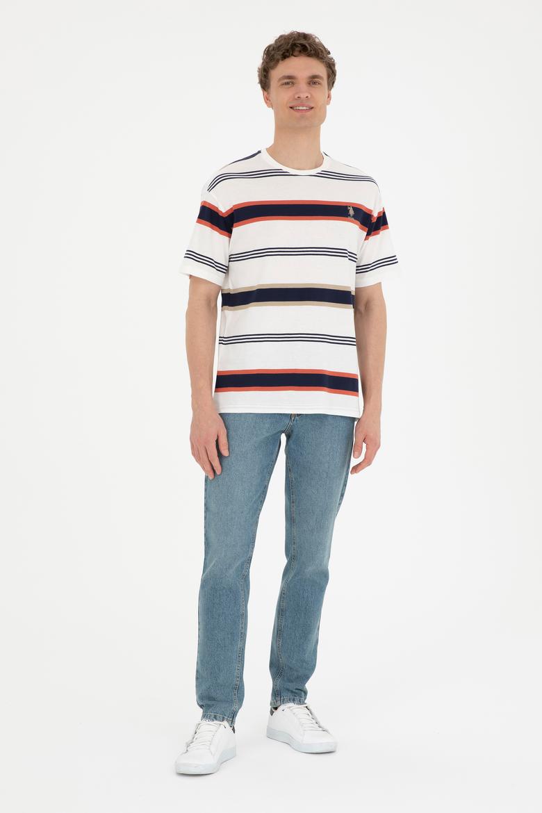 Erkek Comfort Fit Bisiklet Yaka Kırmızı Tişört - 50287038006