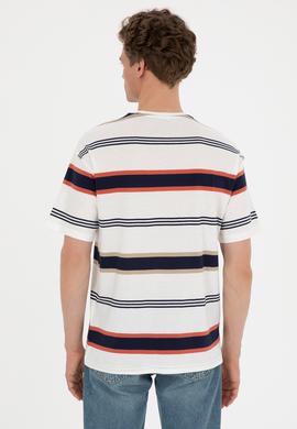 Erkek Comfort Fit Bisiklet Yaka Kırmızı Tişört - 50287038006