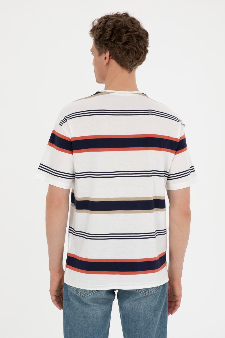 Erkek Comfort Fit Bisiklet Yaka Kırmızı Tişört - 50287038006