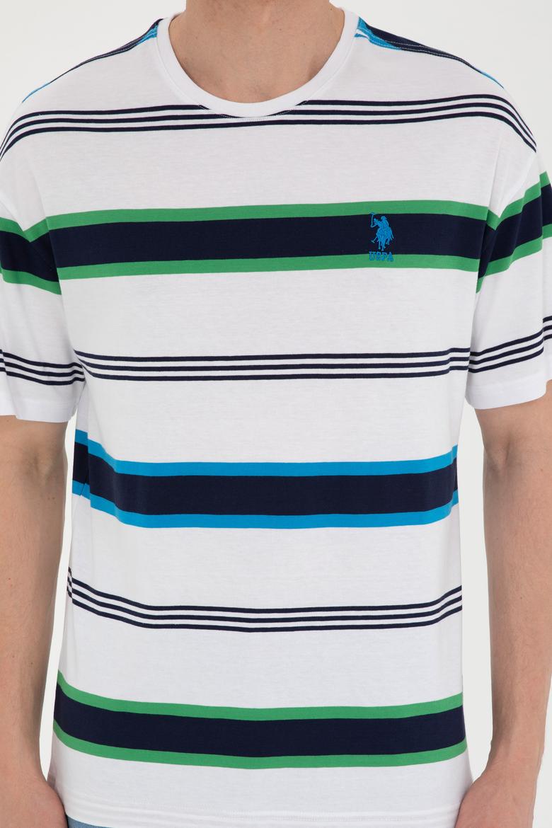 Erkek Comfort Fit Bisiklet Yaka Ekru Tişört - 50287038027