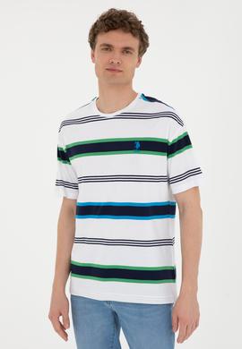 Erkek Comfort Fit Bisiklet Yaka Ekru Tişört - 50287038027