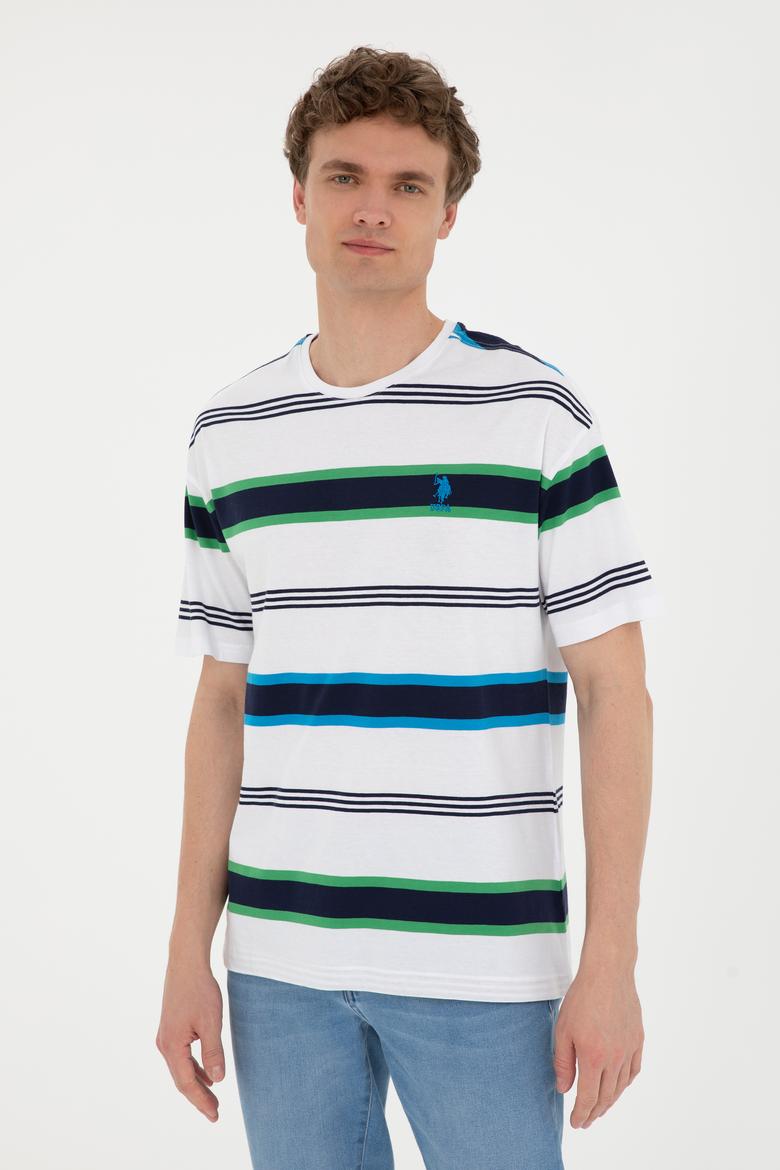 Erkek Comfort Fit Bisiklet Yaka Ekru Tişört - 50287038027