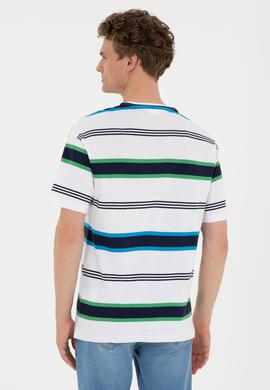 Erkek Comfort Fit Bisiklet Yaka Ekru Tişört - 50287038027