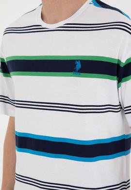 Erkek Comfort Fit Bisiklet Yaka Ekru Tişört - 50287038027