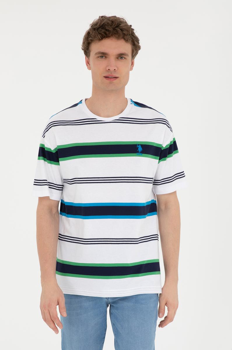 Erkek Comfort Fit Bisiklet Yaka Ekru Tişört