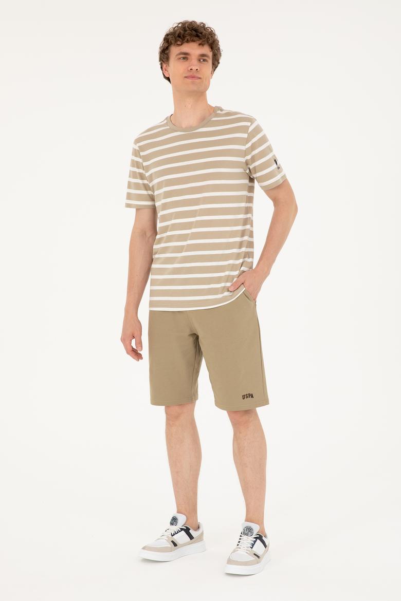 Erkek Regular Fit Bisiklet Yaka Açık Haki Tişört - 50287043036