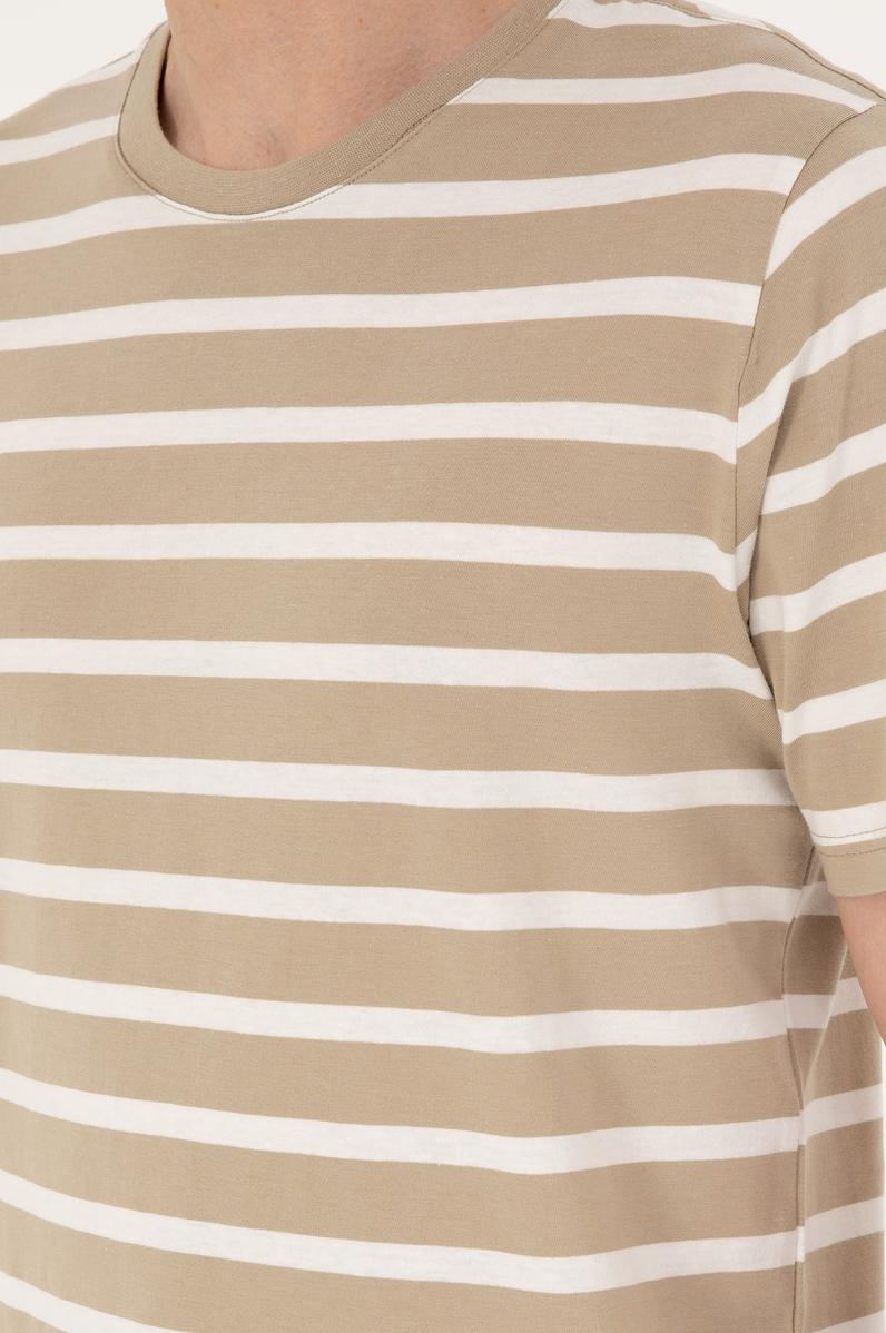 Erkek Regular Fit Bisiklet Yaka Açık Haki Tişört