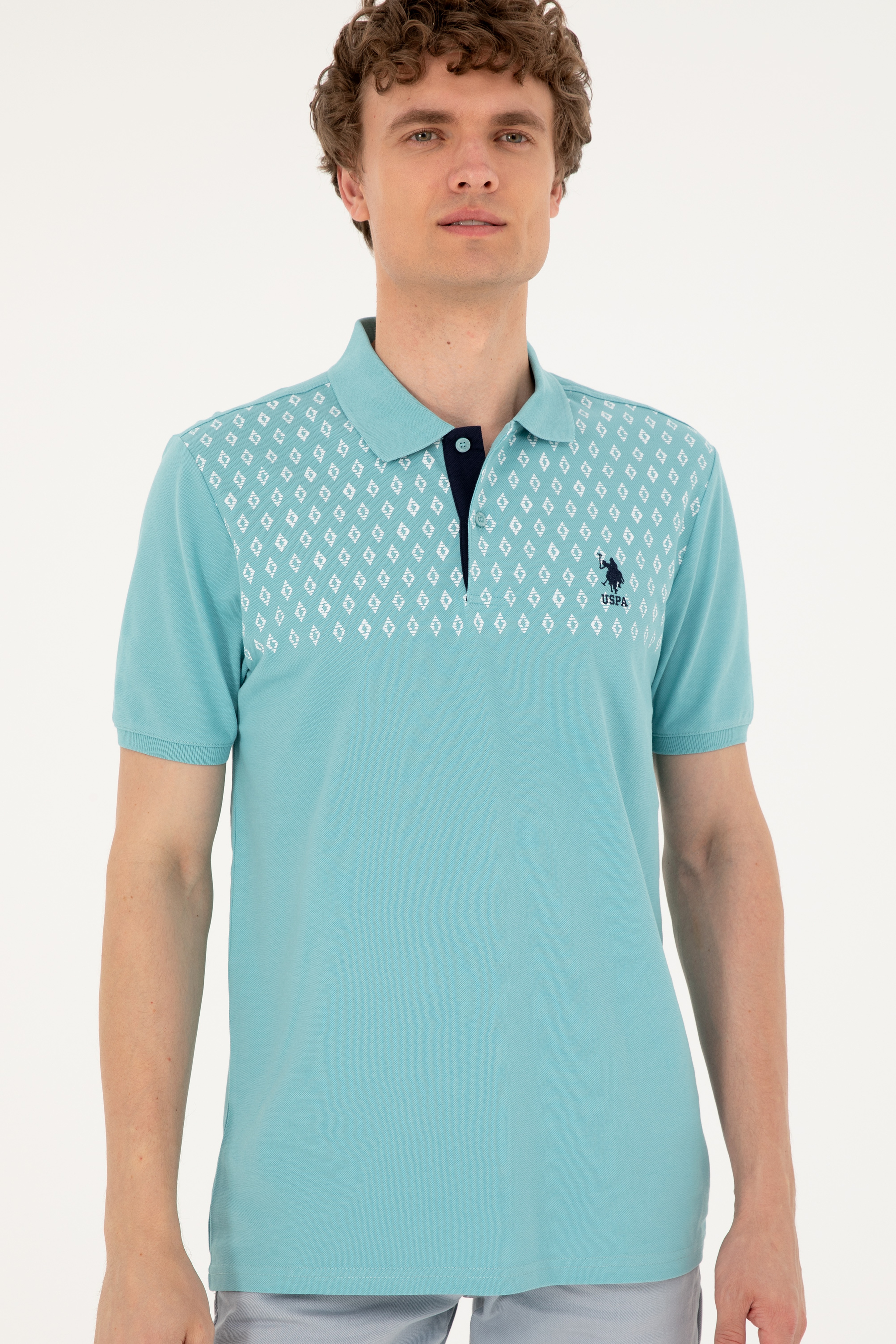 Erkek Regular Fit Polo Yaka Mint Tişört