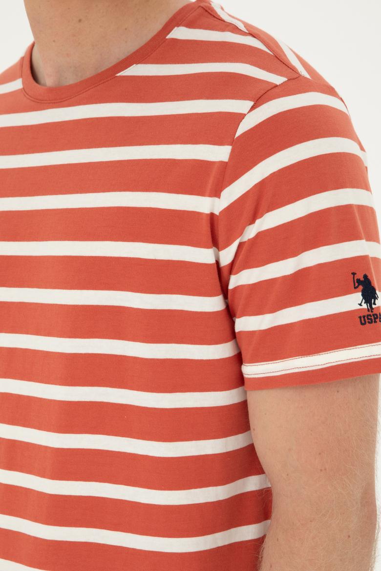 Erkek Regular Fit Bisiklet Yaka Pudra Tişört - 50287043026