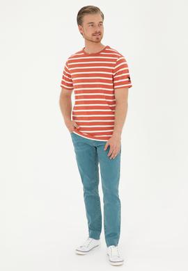 Erkek Regular Fit Bisiklet Yaka Pudra Tişört - 50287043026