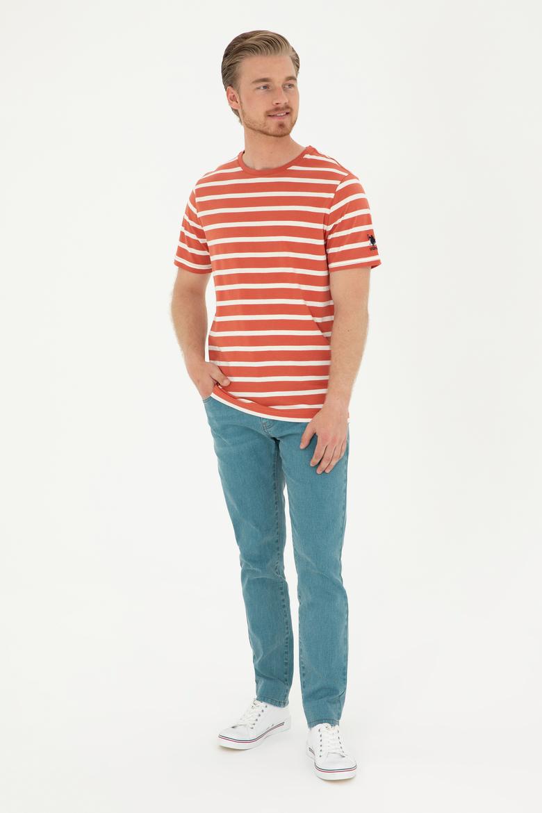 Erkek Regular Fit Bisiklet Yaka Pudra Tişört - 50287043026