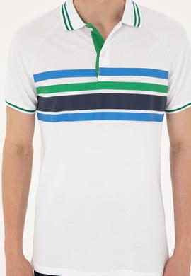 Erkek Regular Fit Polo Yaka Beyaz Tişört - 50287106006
