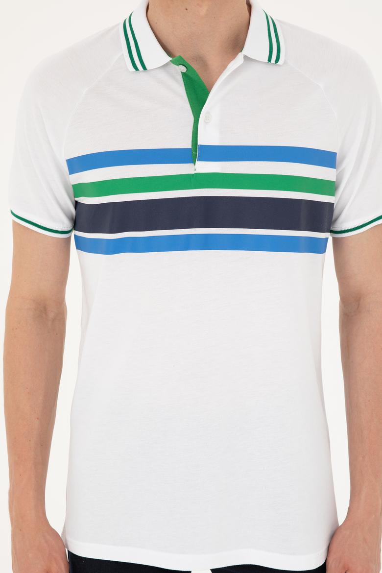 Erkek Regular Fit Polo Yaka Beyaz Tişört - 50287106006