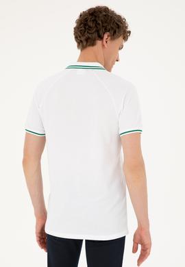 Erkek Regular Fit Polo Yaka Beyaz Tişört - 50287106006