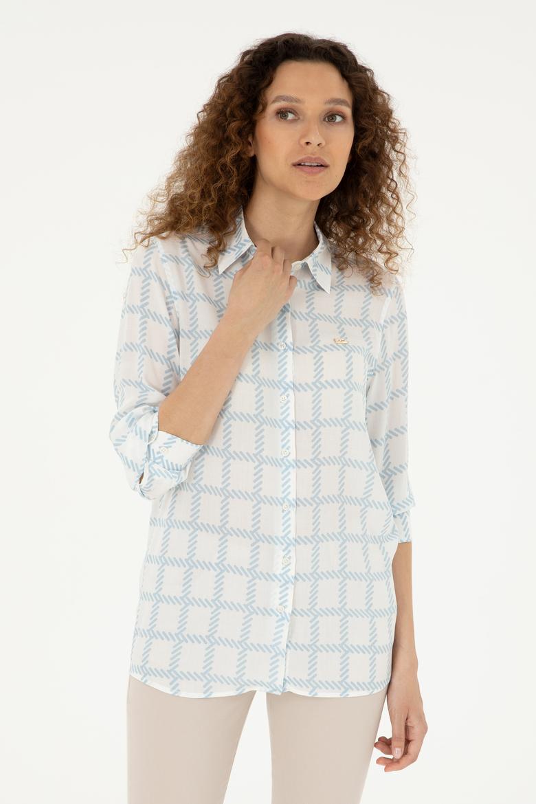 Kadın Açık Mavi Uzun Kollu Gömlek