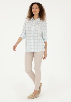 Kadın Açık Mavi Uzun Kollu Gömlek - 50289090005