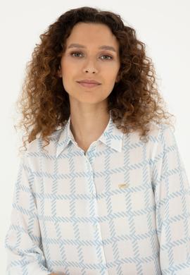 Kadın Açık Mavi Uzun Kollu Gömlek - 50289090005